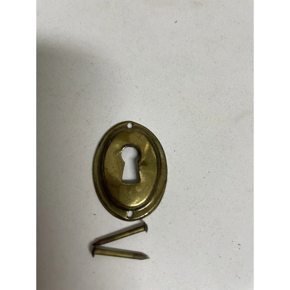4 Bronze Chippendale Colonial Cabinet Bail Pulls Hardware & 2 Key Hole Decor Pcs